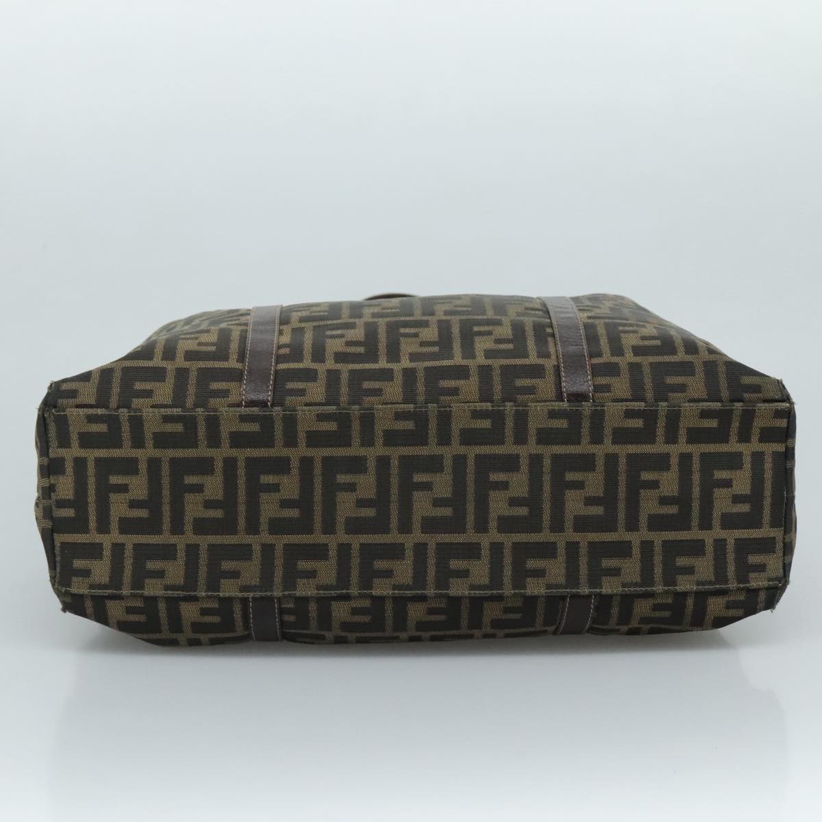 FENDI Zucca Canvas Shoulder Bag Brown Black 111665