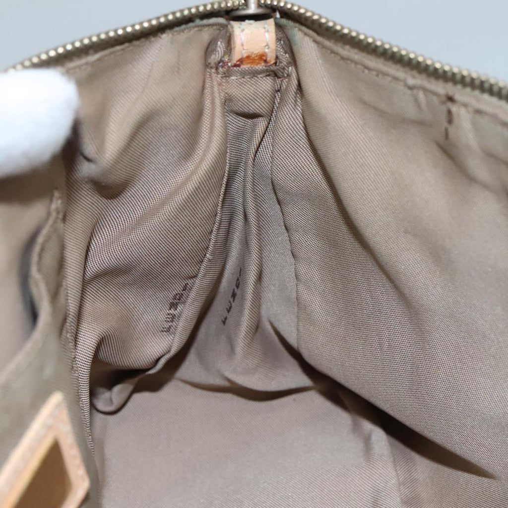 FENDI Zucchino Canvas Shoulder Bag Beige 111690