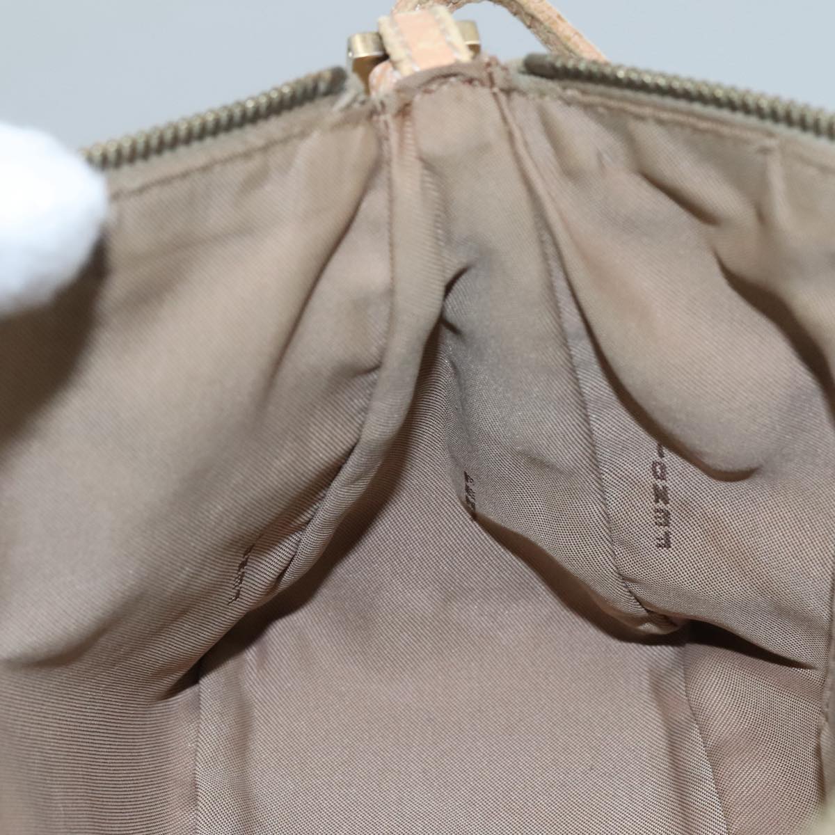 FENDI Zucchino Canvas Shoulder Bag Beige 111690