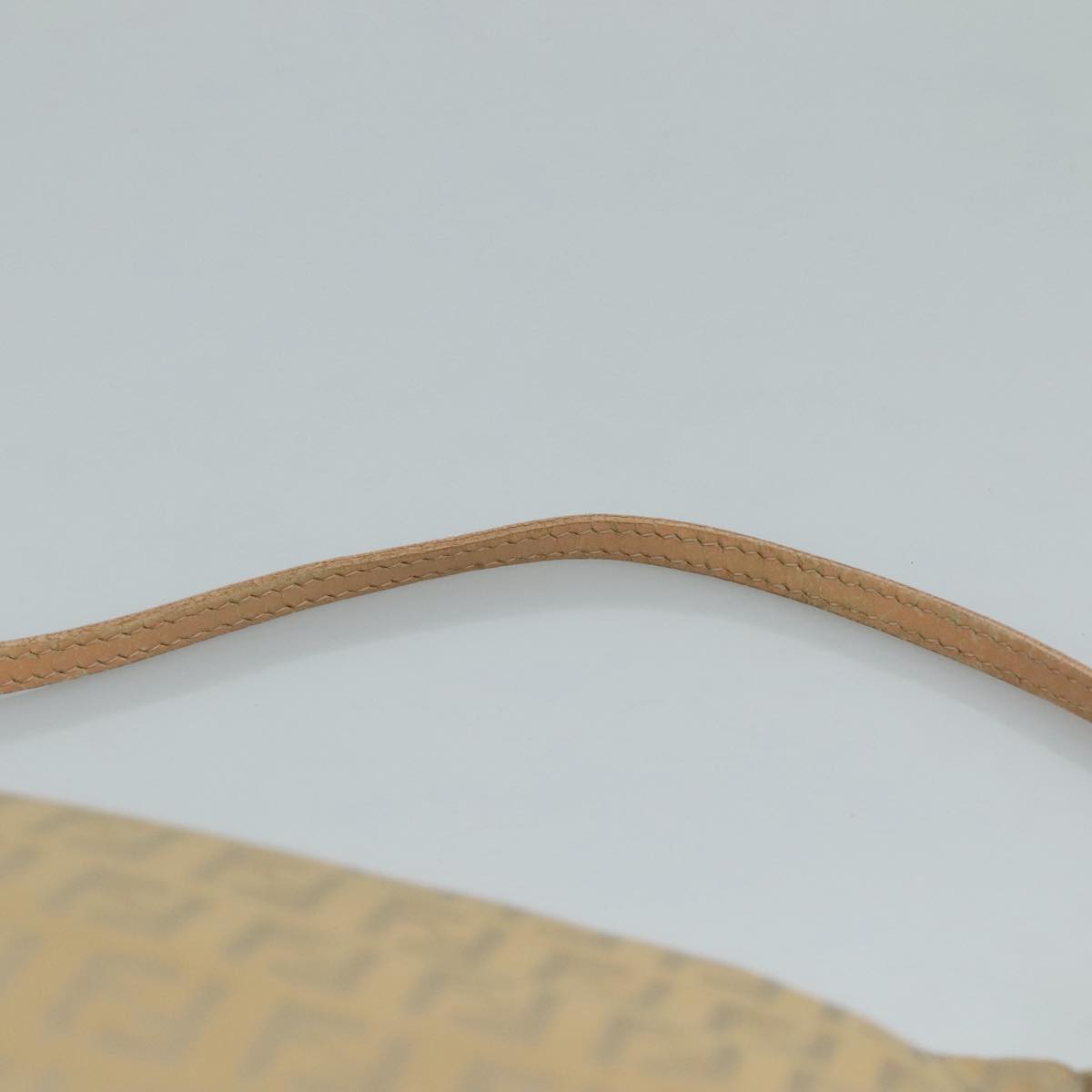 FENDI Zucchino Canvas Shoulder Bag Beige 111690