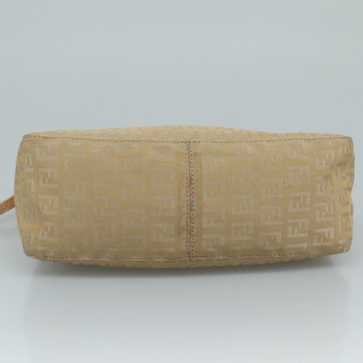 FENDI Zucchino Canvas Shoulder Bag Beige 111690