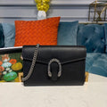 gg Dionysus Mini Chain Bag Black Metal-Free Tanned For Women 8in/20cm gg 401231 CAOGN 8176