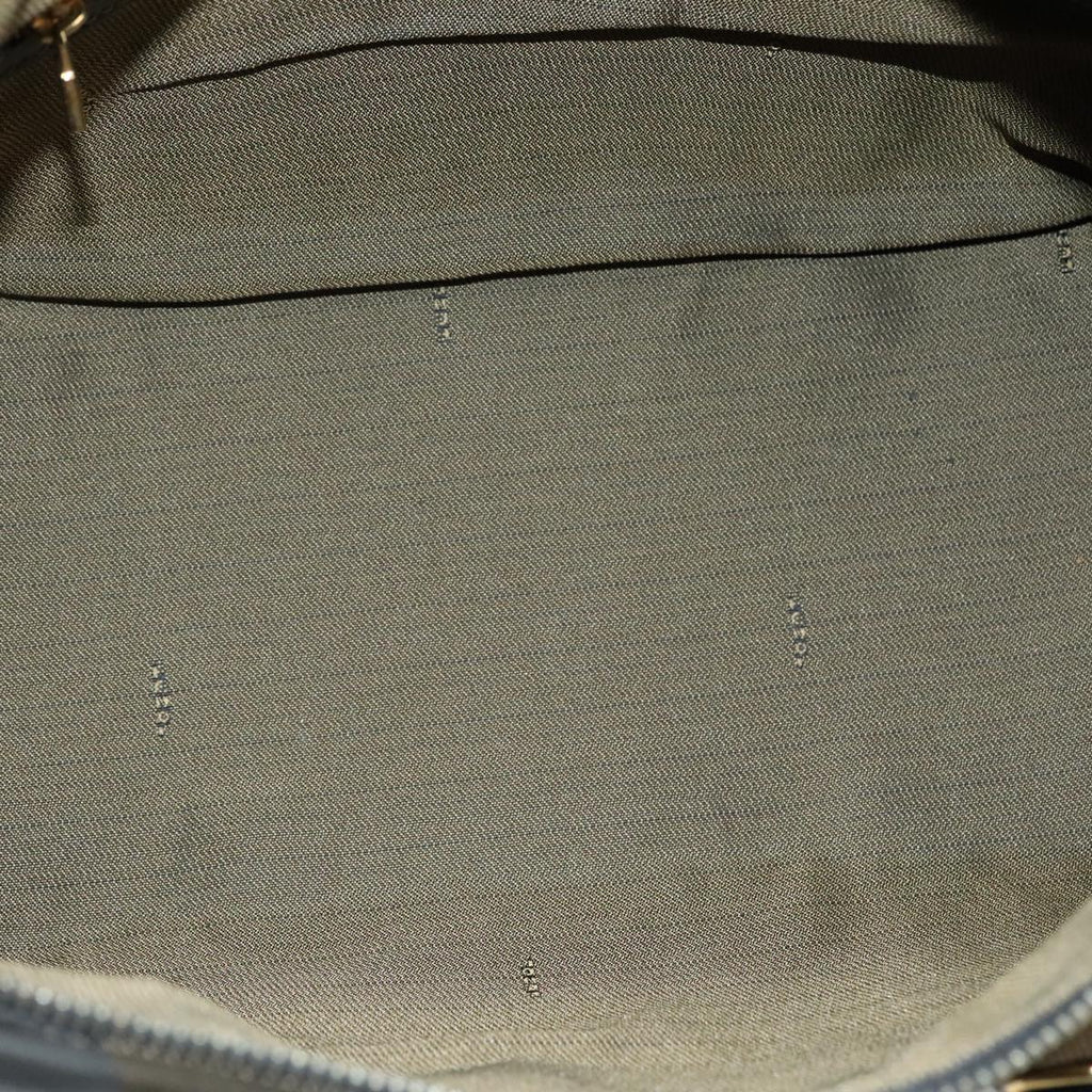 FENDI Pecan Canvas Hand Bag 2way Brown Black gold 111719