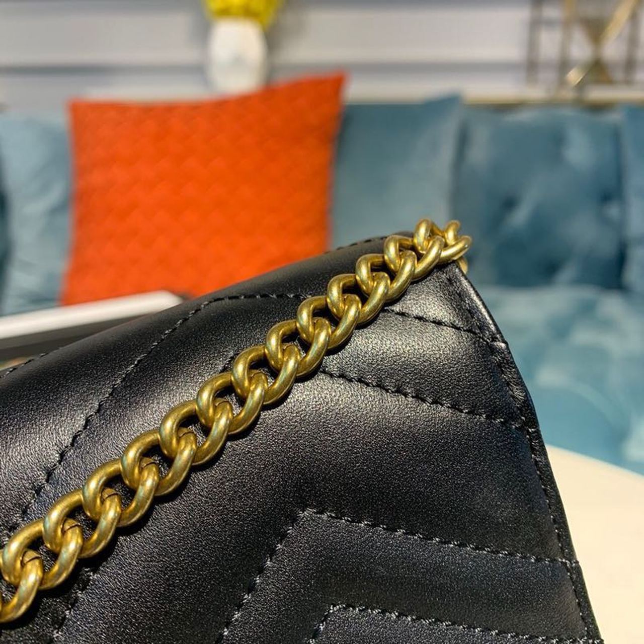 Glami Marmont MatelassÃƒÂ© Mini Bag Black MatelassÃƒÂ© Chevron With Glami On The Back For Women 8in/20cm Glami 474575 DTD1T 1000