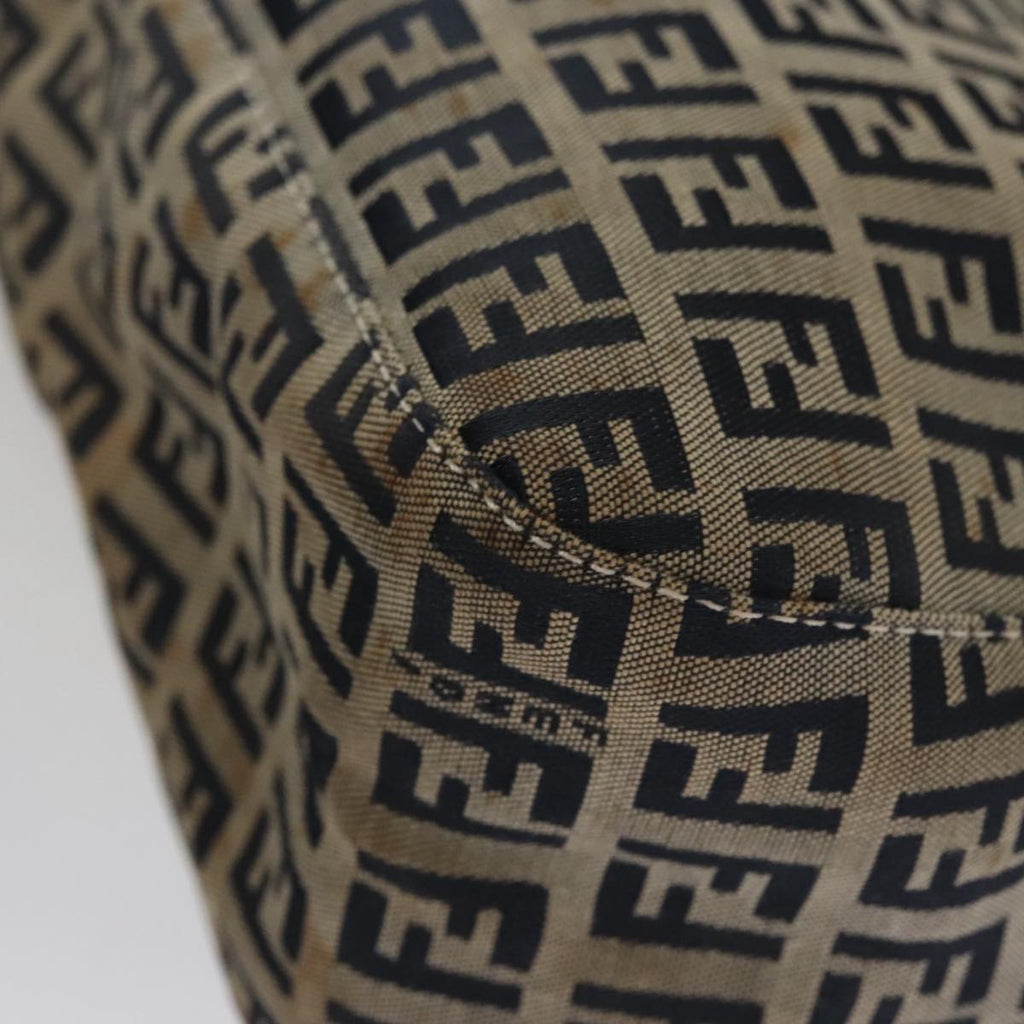 FENDI Zucchino Canvas Mamma Baguette Shoulder Bag Navy Silver 111785