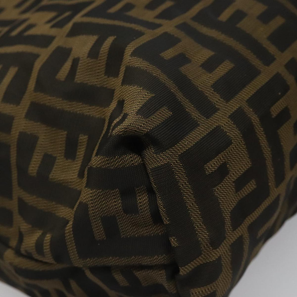 FENDI Zucca Canvas Pouch Brown Black Silver 111841