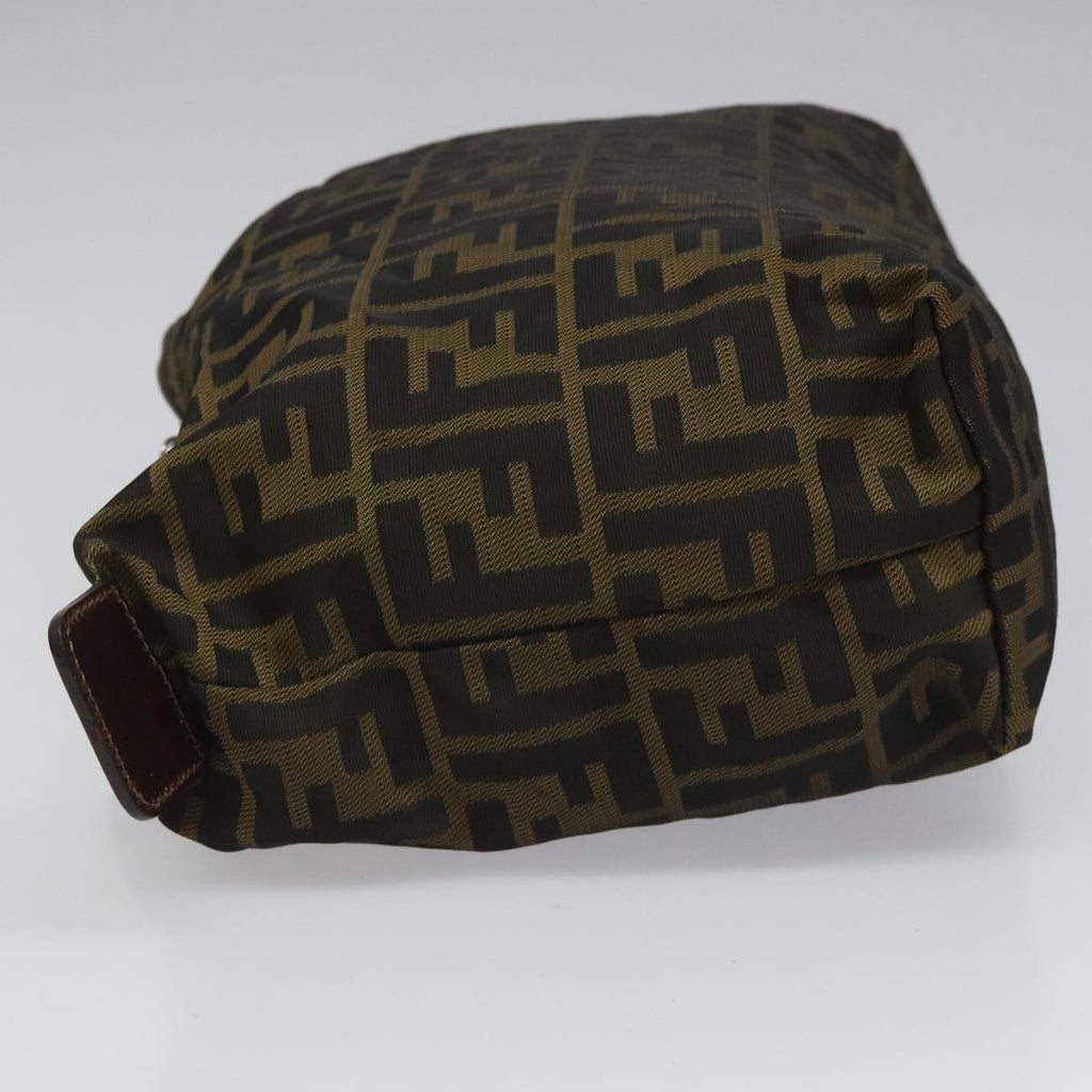 FENDI Zucca Canvas Pouch Brown Black Silver 111841