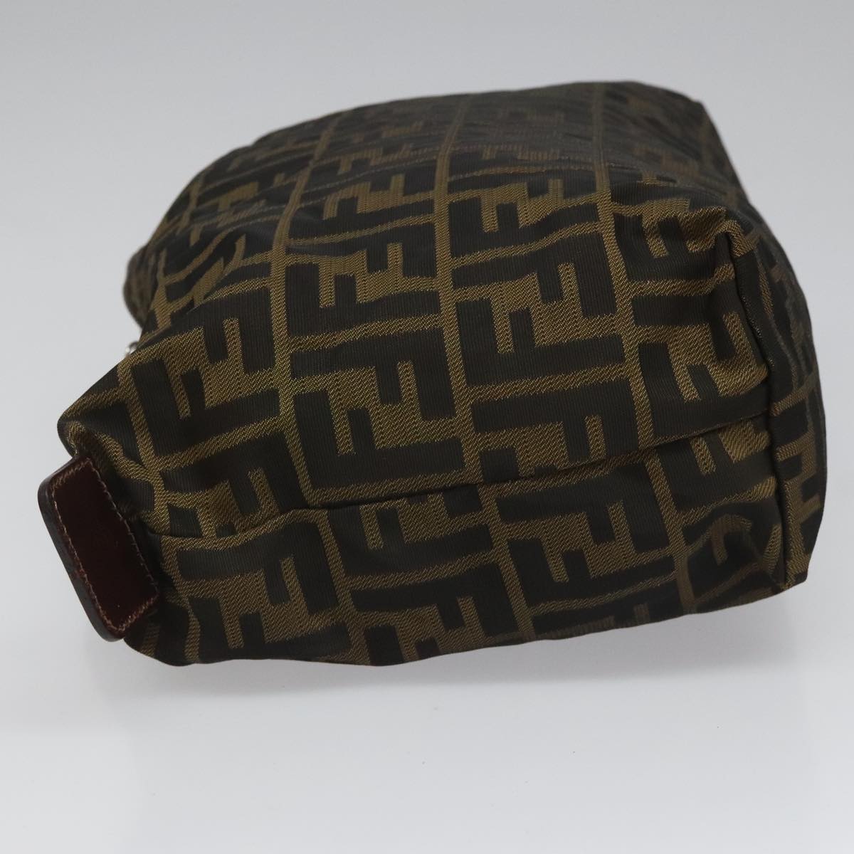 FENDI Zucca Canvas Pouch Brown Black Silver 111841