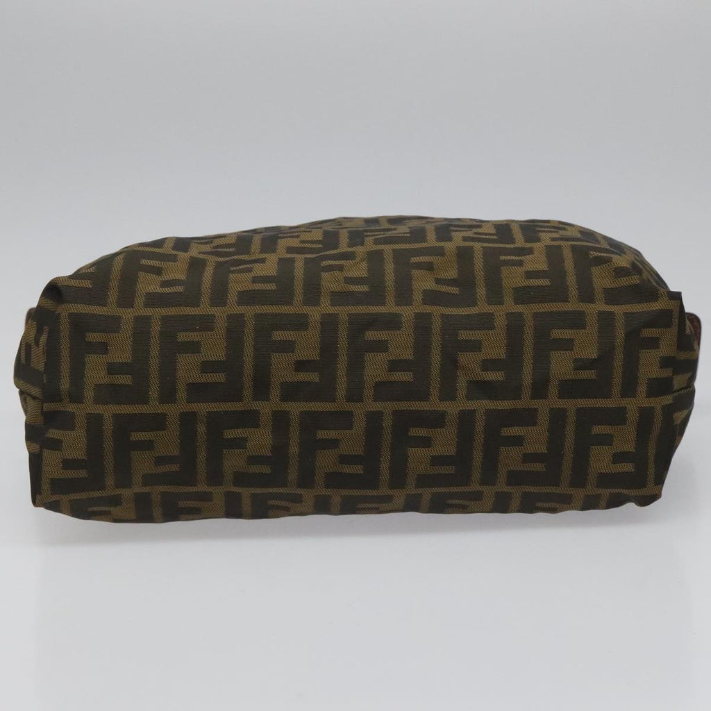 FENDI Zucca Canvas Pouch Brown Black Silver 111841