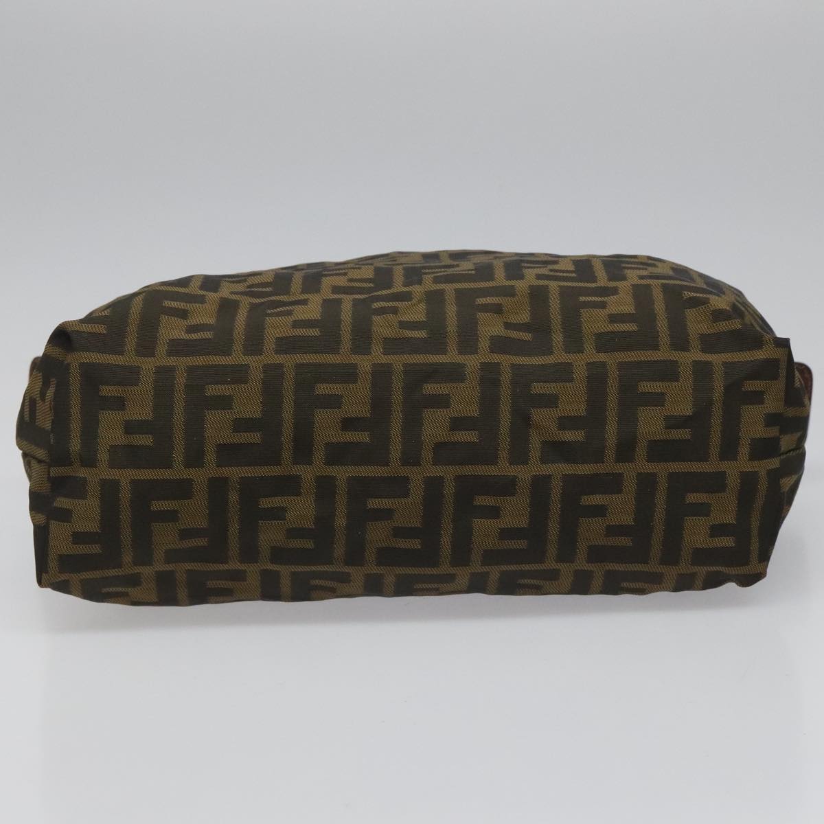 FENDI Zucca Canvas Pouch Brown Black Silver 111841