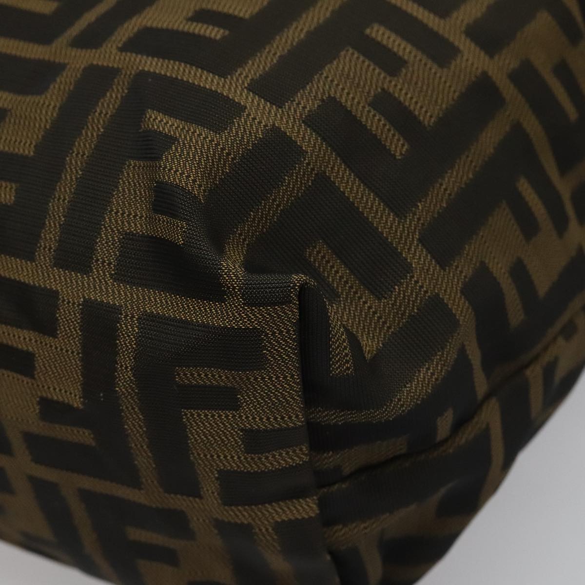 FENDI Zucca Canvas Pouch Brown Black Silver 111841