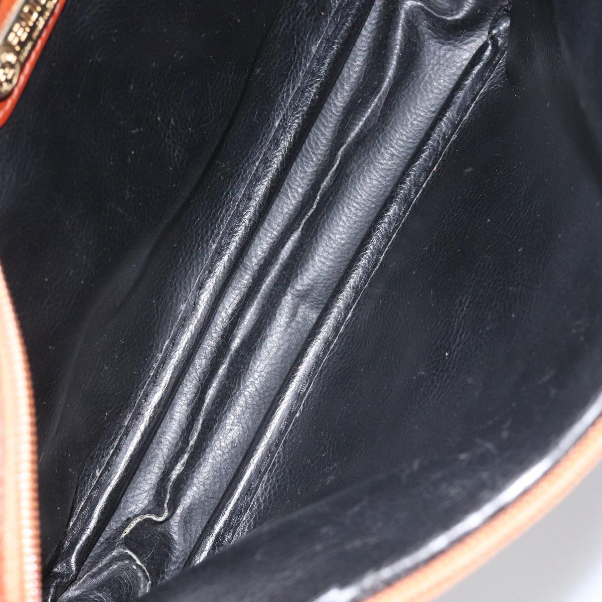 FENDI Zucca Canvas Shoulder Bag PVC Leather Brown Black gold 111885