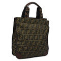 FENDI Zucca Canvas Tote Bag Brown Black 111927