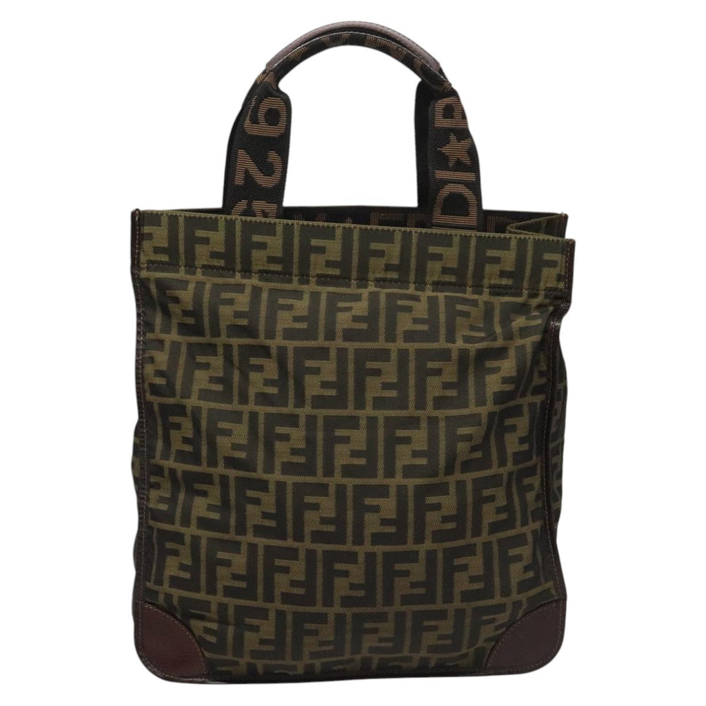 FENDI Zucca Canvas Tote Bag Brown Black 111927