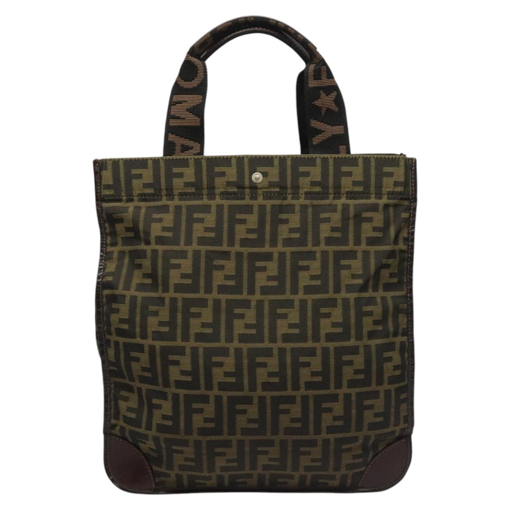 FENDI Zucca Canvas Tote Bag Brown Black 111927
