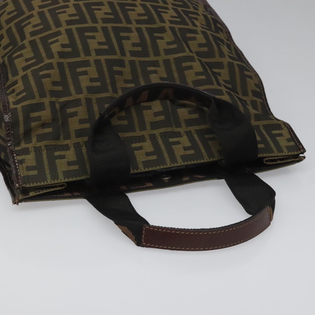 FENDI Zucca Canvas Tote Bag Brown Black 111927