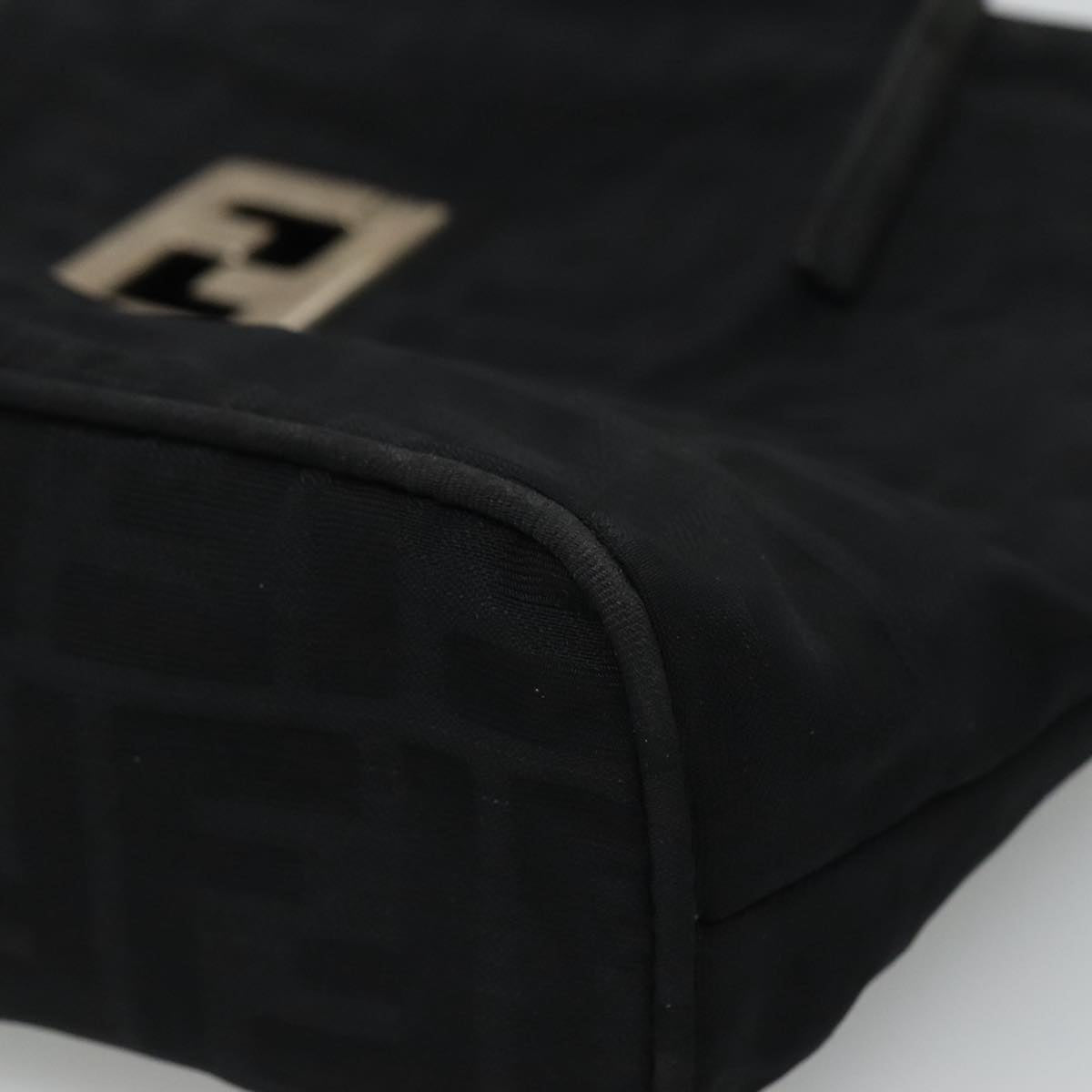 FENDI Zucca Canvas Shoulder Bag Black 111928