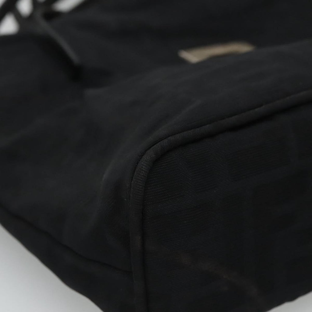 FENDI Zucca Canvas Shoulder Bag Black 111928