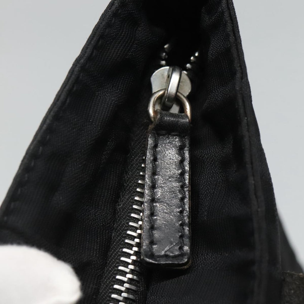 FENDI Zucca Canvas Shoulder Bag Black 111928