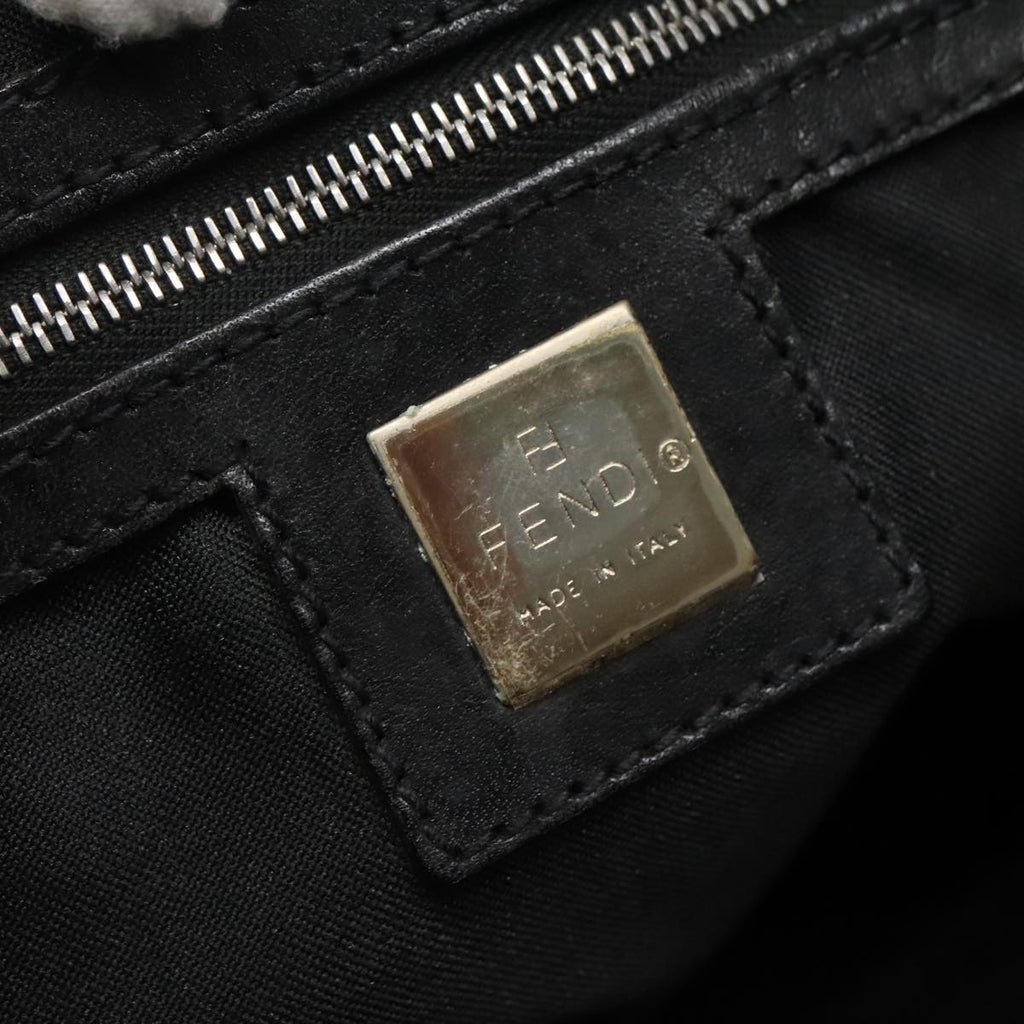 FENDI Zucca Canvas Shoulder Bag Black 111928