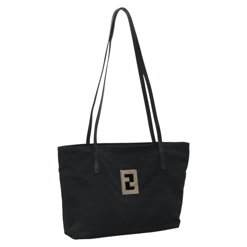 FENDI Zucca Canvas Shoulder Bag Black 111928