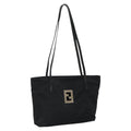 FENDI Zucca Canvas Shoulder Bag Black 111928