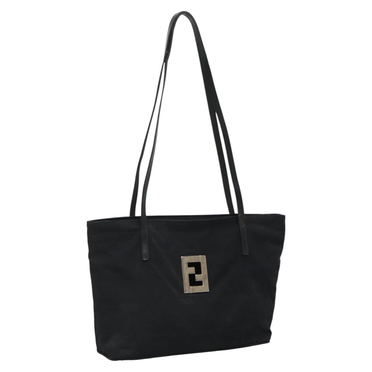 FENDI Zucca Canvas Shoulder Bag Black 111928