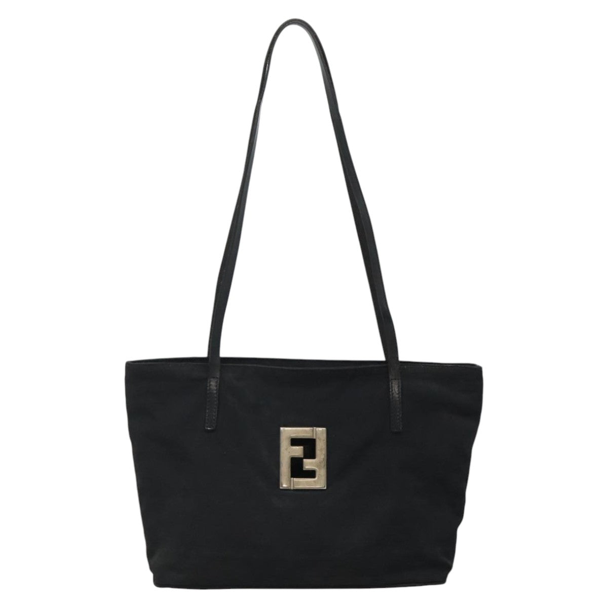 FENDI Zucca Canvas Shoulder Bag Black 111928