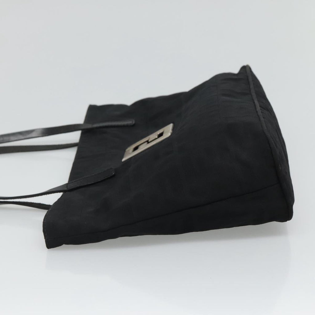 FENDI Zucca Canvas Shoulder Bag Black 111928