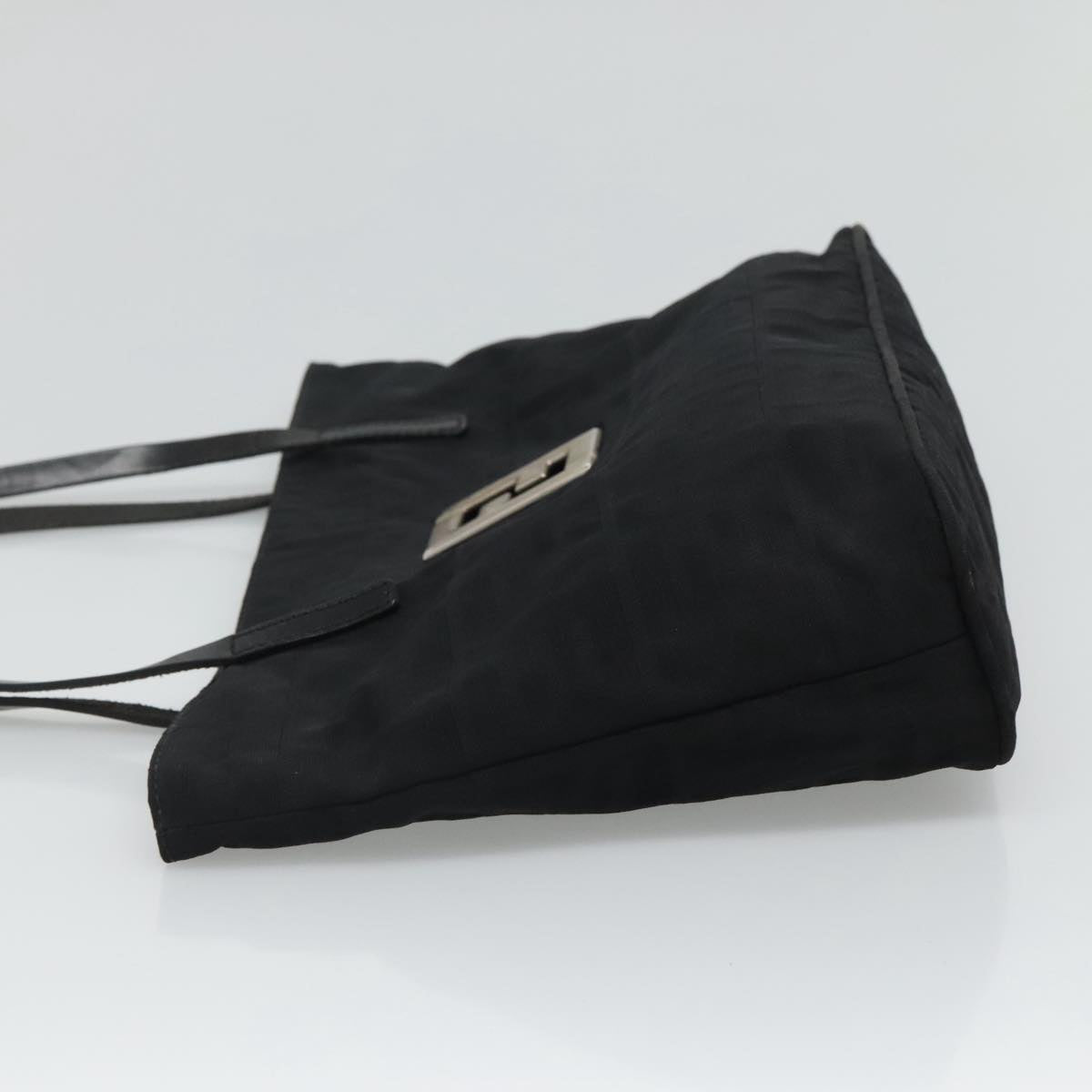 FENDI Zucca Canvas Shoulder Bag Black 111928