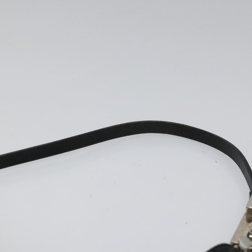 FENDI Zucchino Canvas Shoulder Bag Black 112119