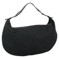FENDI Zucchino Canvas Shoulder Bag Gold 112326