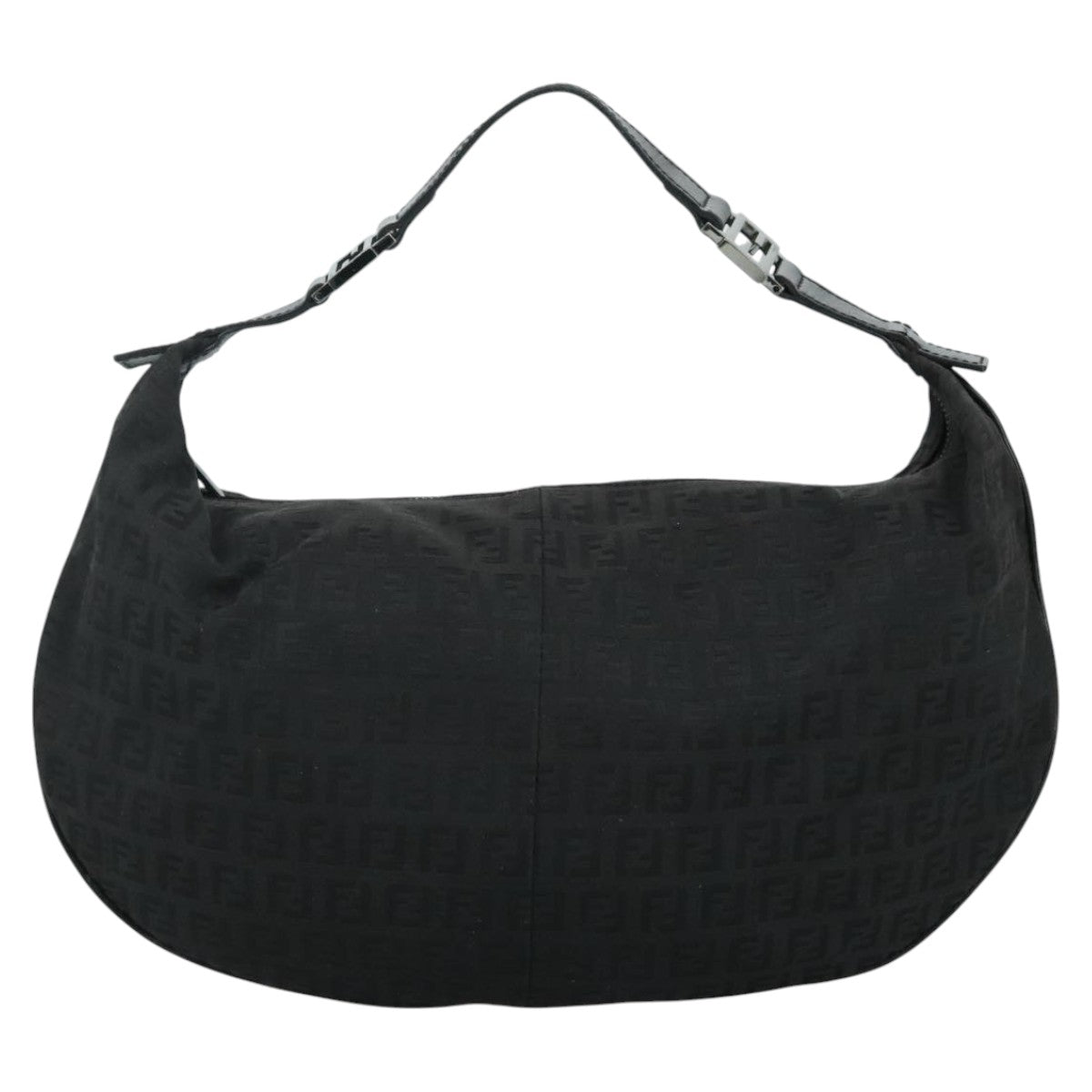 FENDI Zucchino Canvas Shoulder Bag Gold 112326