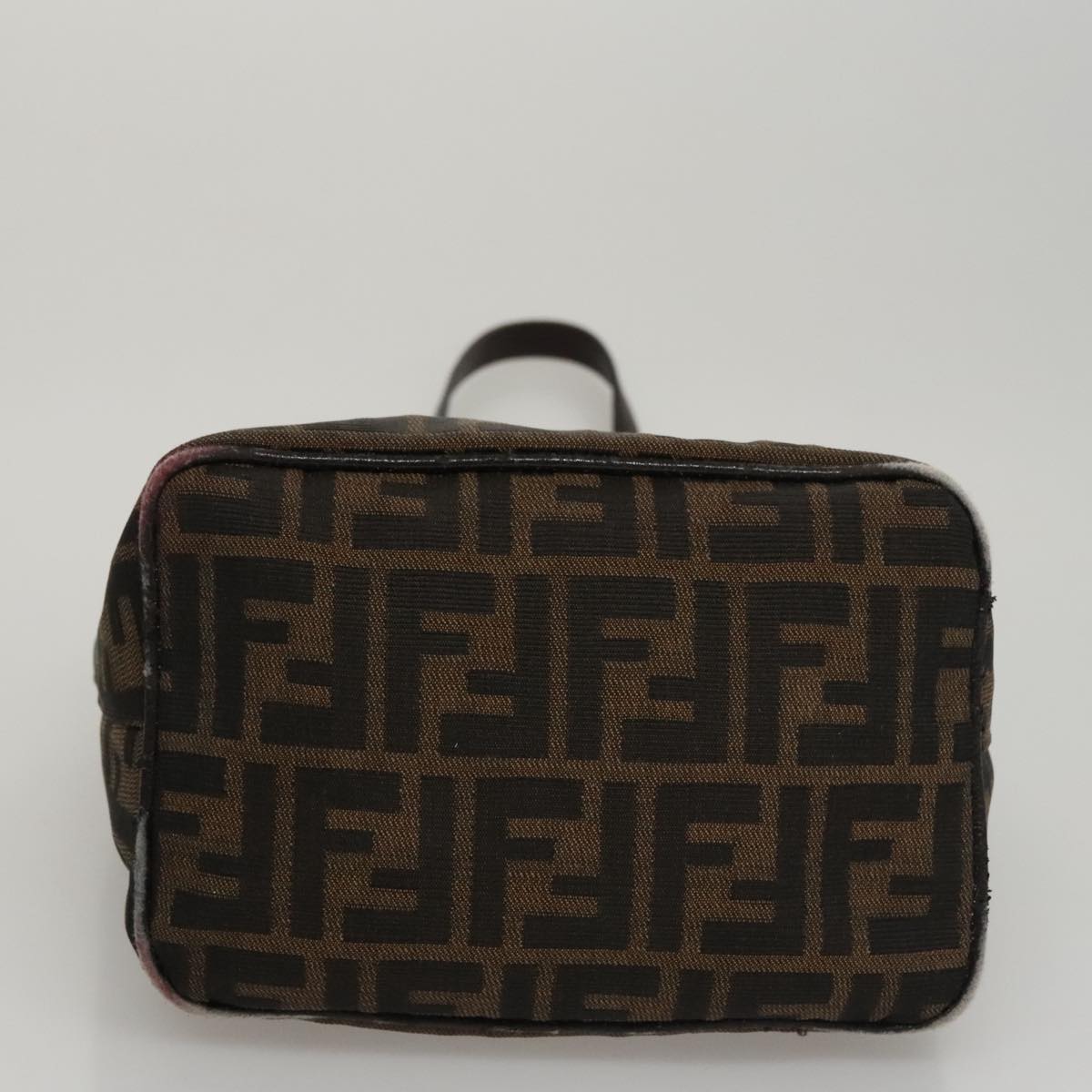 FENDI Zucca Canvas Mamma Baguette Shoulder Bag Brown Black Silver 112458