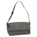 FENDI Zucchino Canvas Shoulder Bag Navy 112538