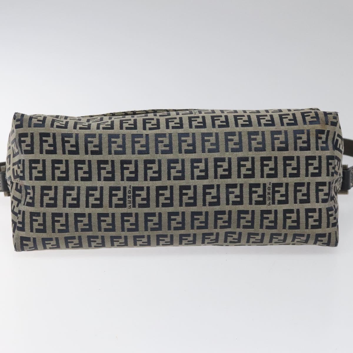 FENDI Zucchino Canvas Shoulder Bag Navy 112538