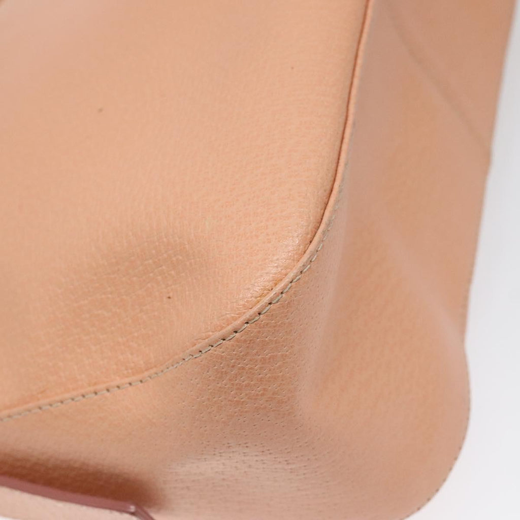 FENDI Mamma Baguette Shoulder Bag Leather Gold Pink 112595