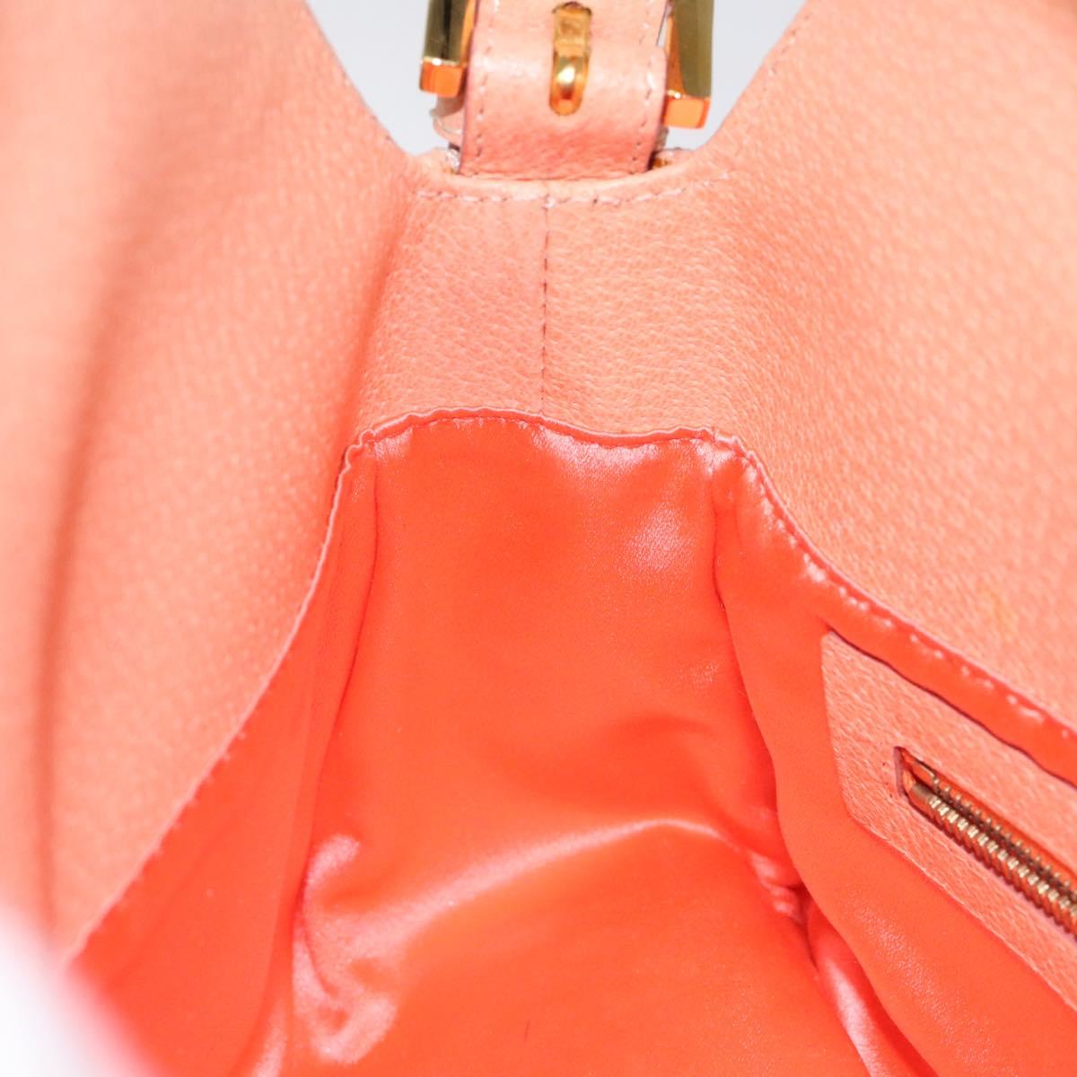 FENDI Mamma Baguette Shoulder Bag Leather Gold Pink 112595