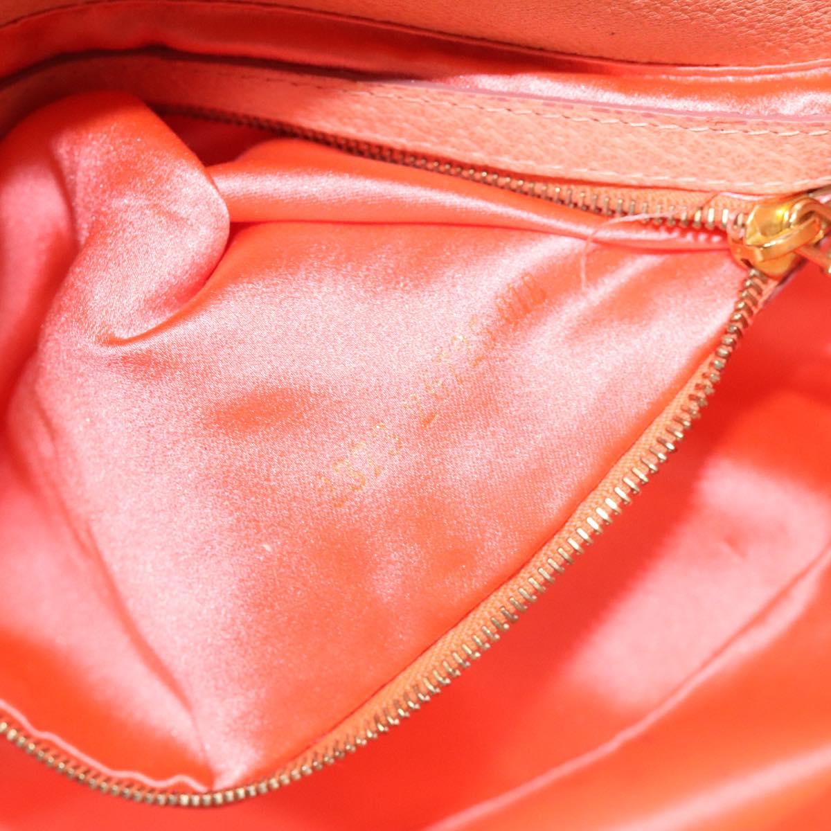 FENDI Mamma Baguette Shoulder Bag Leather Gold Pink 112595