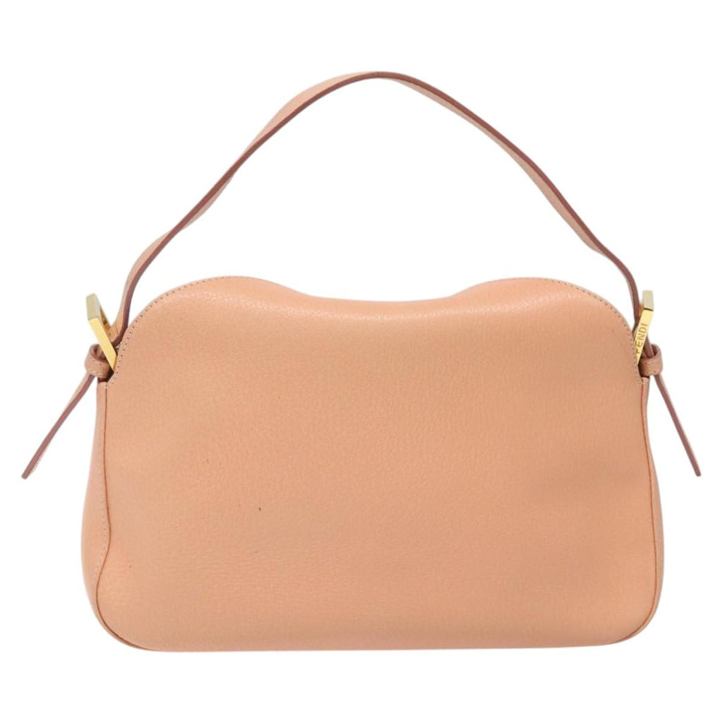 FENDI Mamma Baguette Shoulder Bag Leather Gold Pink 112595