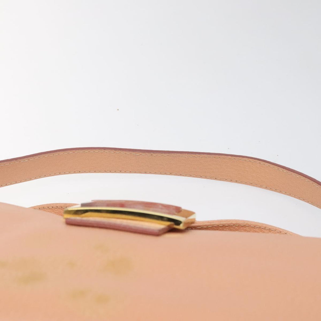 FENDI Mamma Baguette Shoulder Bag Leather Gold Pink 112595