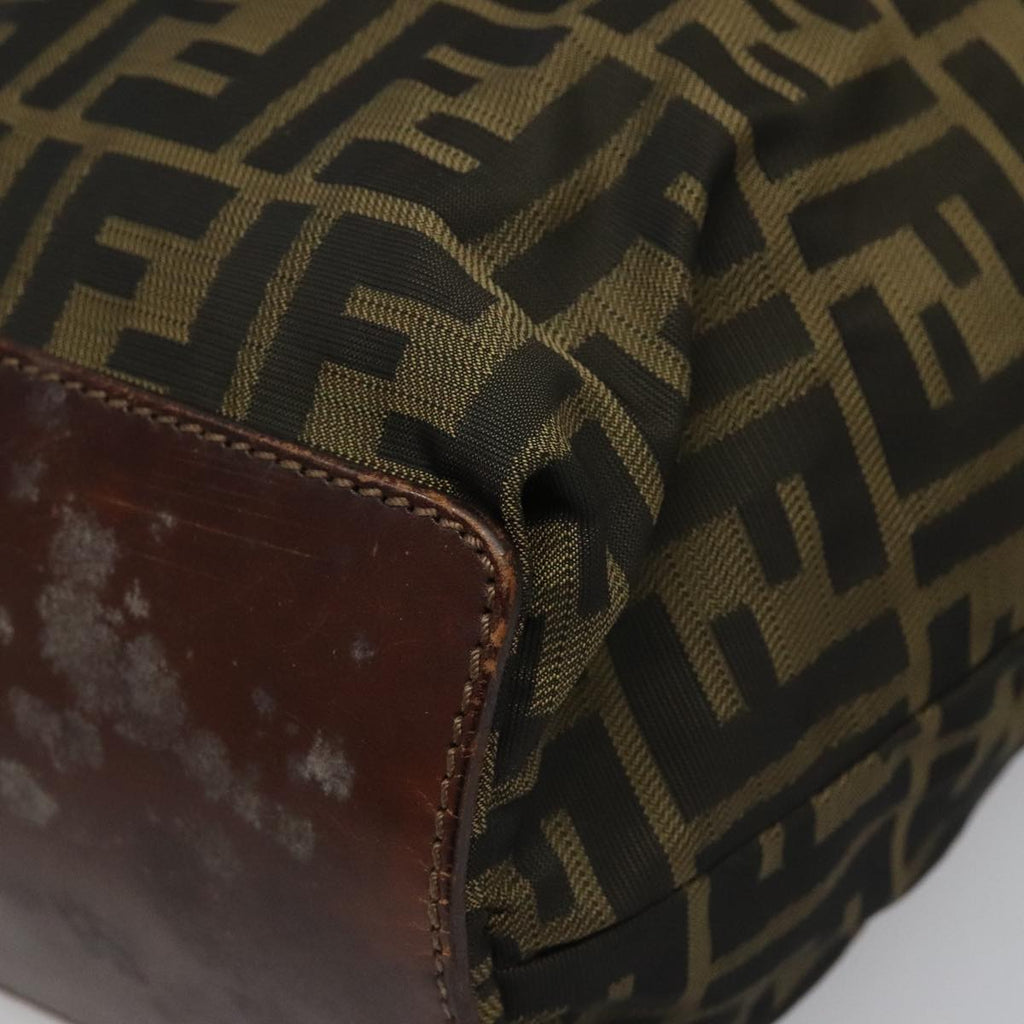 FENDI Zucca Canvas Tote Bag Brown Black 112832