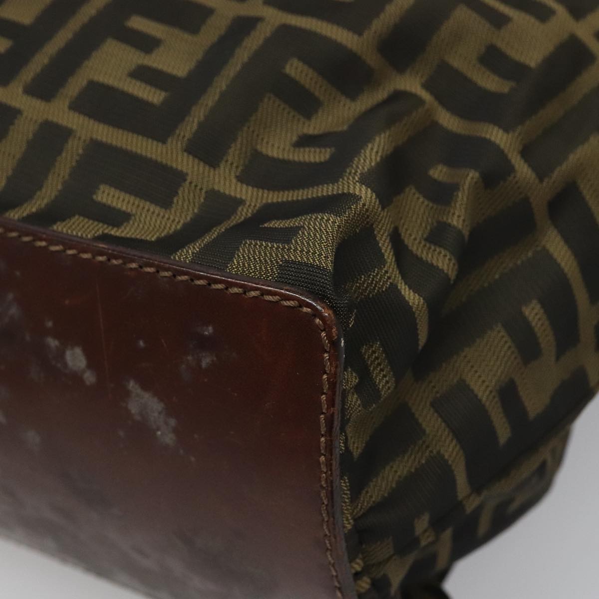 FENDI Zucca Canvas Tote Bag Brown Black 112832