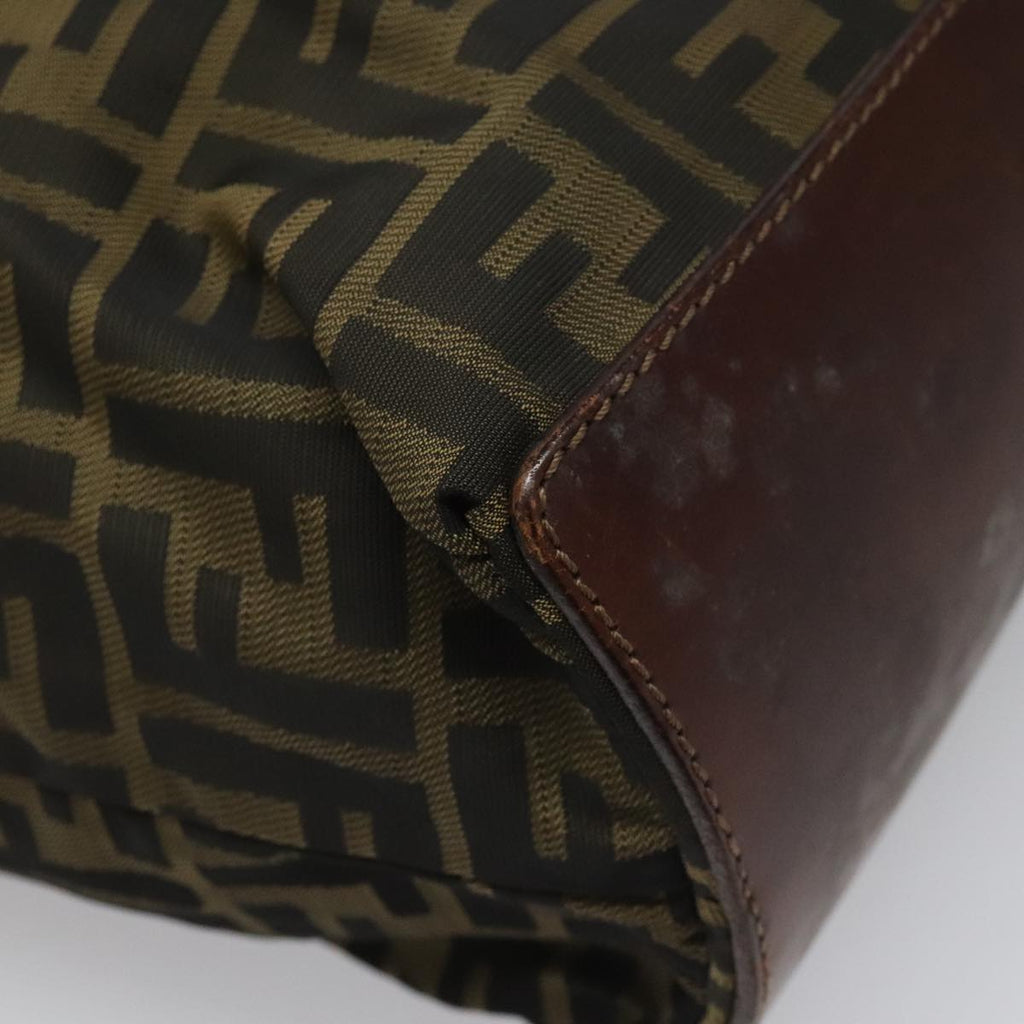 FENDI Zucca Canvas Tote Bag Brown Black 112832