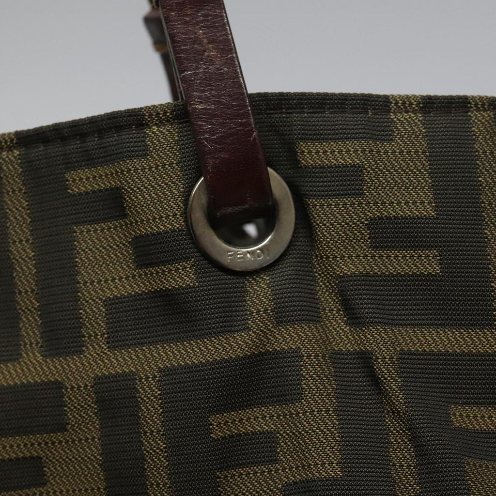 FENDI Zucca Canvas Tote Bag Brown Black 112832