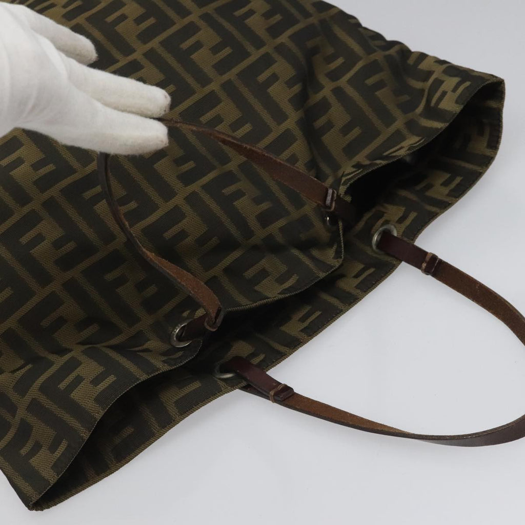 FENDI Zucca Canvas Tote Bag Brown Black 112832