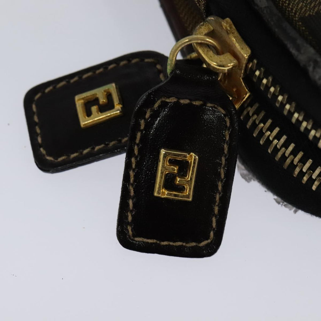 FENDI Zucca Canvas Vanity Pouch Brown Black gold 112847