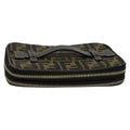 FENDI Zucca Canvas Vanity Pouch Brown Black gold 112847