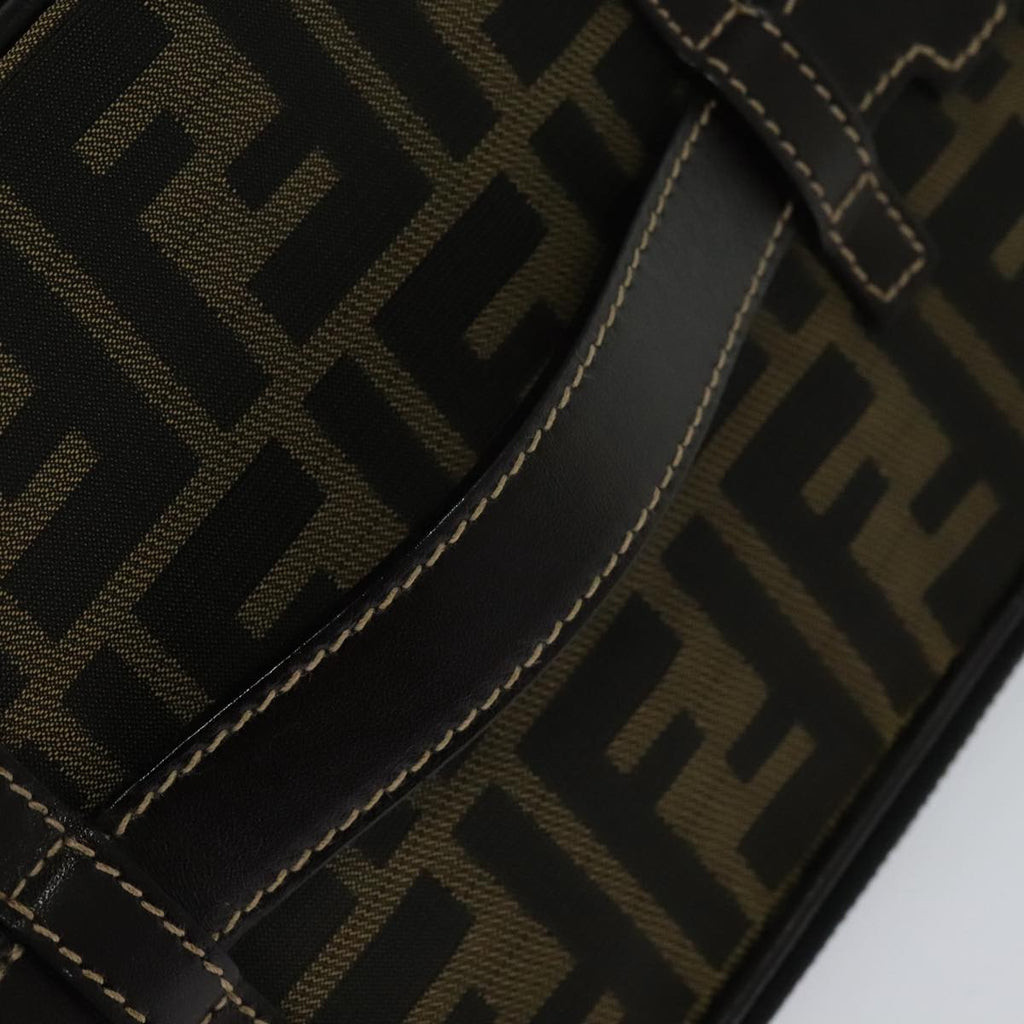 FENDI Zucca Canvas Vanity Pouch Brown Black gold 112847