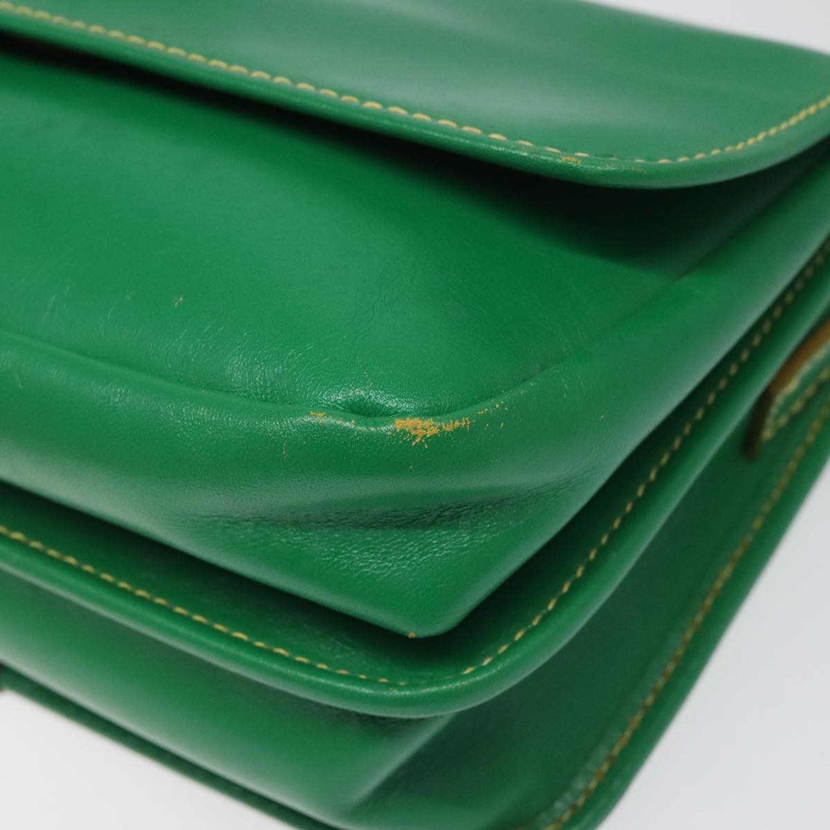FENDI Shoulder Bag Leather Green 112850